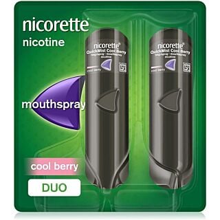 Nicorette QuickMist 1mg Cool Berry Mouthspray Duo Pack - 2 x 150 Sprays