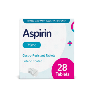 Aspirin Tablets 75mg - 28 Gastro-Resistant Tablets (Brand May Vary)