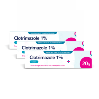 Clotrimazole Cream 1% - 20g - 3 Pack (Brand May Vary)
