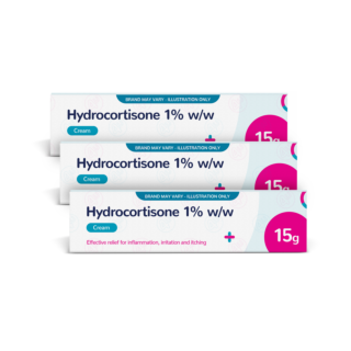Hydrocortisone 1% w/w Cream 15g - 3 Pack (Brand May Vary)