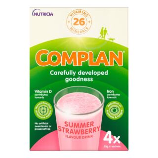 Complan Shake Strawberry Flavour Sachets - 4 x 57g