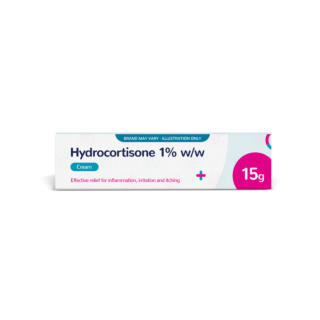 Hydrocortisone 1% w/w Cream – 15g (Brand May Vary)